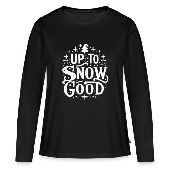 Jusqu’à la neige bonne - T-shirt manches longues Premium bio Femme - noir - Devant - Julia (174cm)