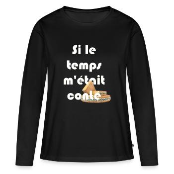 Comté - T-shirt manches longues Premium bio Femme - noir - Devant - Julia (174cm)