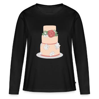 Torte - Frauen Premium Bio Langarmshirt - Schwarz - Vorne - Julia (174cm)