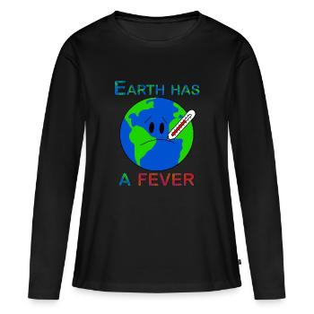 Die Erde hat Fieber - Frauen Premium Bio Langarmshirt - Schwarz - Vorne - Julia (174cm)
