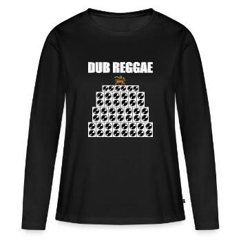Dub sound system reggae - T-shirt manches longues Premium bio Femme - noir - Devant - Julia (174cm)