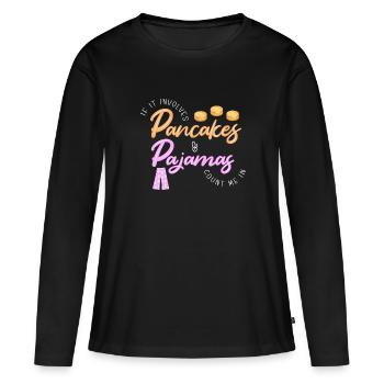 Pfannkuchen - Frauen Premium Bio Langarmshirt - Schwarz - Vorne - Julia (174cm)