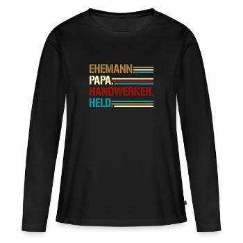 Husband dad artisan hero - Women's Premium Organic Long Sleeve Shirt - black - Front - Julia (174cm)