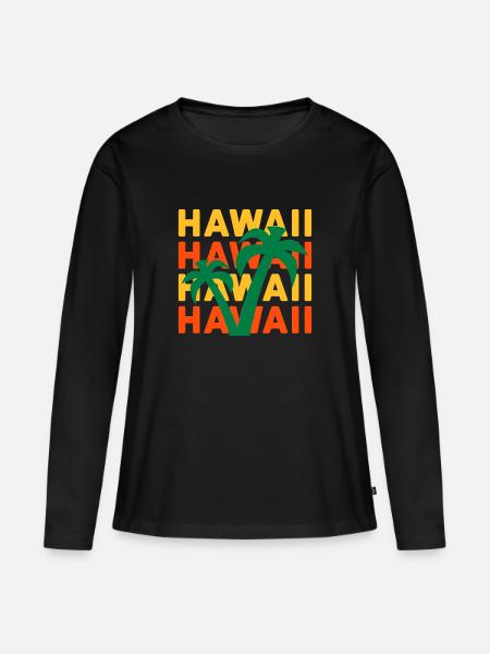 Hawaii Hawaii Hawaii Hawaii (Palmen) - Premium økologisk langærmet T-shirt til kvinder - sort