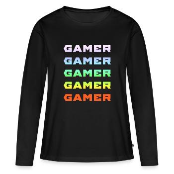 GAMER GAMER GAMER GAMER GAMER - Women's Premium Organic Long Sleeve Shirt - black - Front - Julia (174cm)
