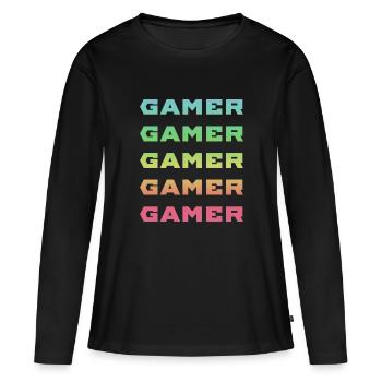GAMER GAMER GAMER GAMER GAMER - Women's Premium Organic Long Sleeve Shirt - black - Front - Julia (174cm)