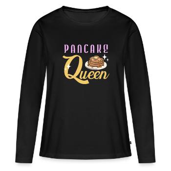 Pfannkuchen - Frauen Premium Bio Langarmshirt - Schwarz - Vorne - Julia (174cm)