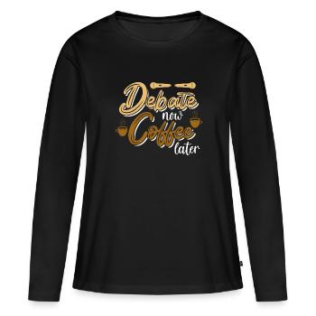 Débat Débat argumentation - T-shirt manches longues Premium bio Femme - noir - Devant - Julia (174cm)