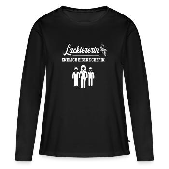 Lackiererin Chefin Lackiererei Betrieb Firma Maler - Frauen Premium Bio Langarmshirt - Schwarz - Vorne - Julia (174cm)