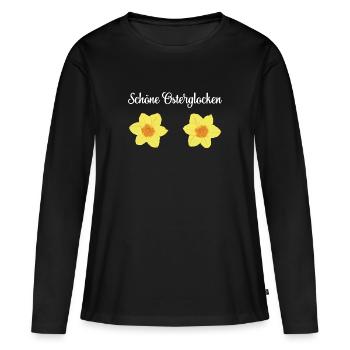 Osterglocken Ostern Glocken Bikinimotiv Oster Idee - Frauen Premium Bio Langarmshirt - Schwarz - Vorne - Julia (174cm)