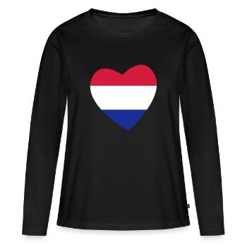 Coeur Pays-Bas - T-shirt manches longues Premium bio Femme - noir - Devant - Julia (174cm)