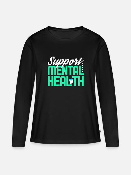 Mental Health Mentale Gesundheit - Frauen Premium Bio Langarmshirt - Schwarz