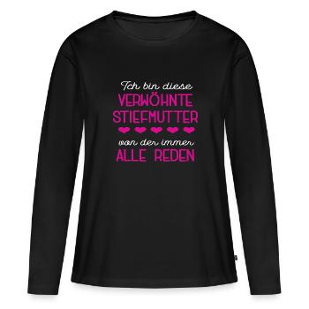 Stief-Mutter Bonus Mama Mutti Mami Stiefmama - Frauen Premium Bio Langarmshirt - Schwarz - Vorne - Julia (174cm)