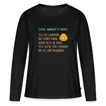 Mineurs de mines - T-shirt manches longues Premium bio Femme - noir - Devant - Julia (174cm)