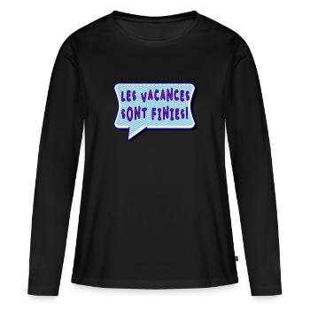 RENTREE. ALPHABET. VIVE LA RENTRÉE - T-shirt manches longues Premium bio Femme - noir - Devant - Julia (174cm)