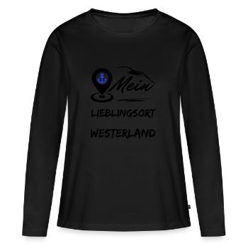 Westerland, mon endroit préféré, l’île préférée de Sylt - T-shirt manches longues Premium bio Femme - noir - Devant - Julia (174cm)