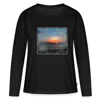 Mer - T-shirt manches longues Premium bio Femme - noir - Devant - Julia (174cm)