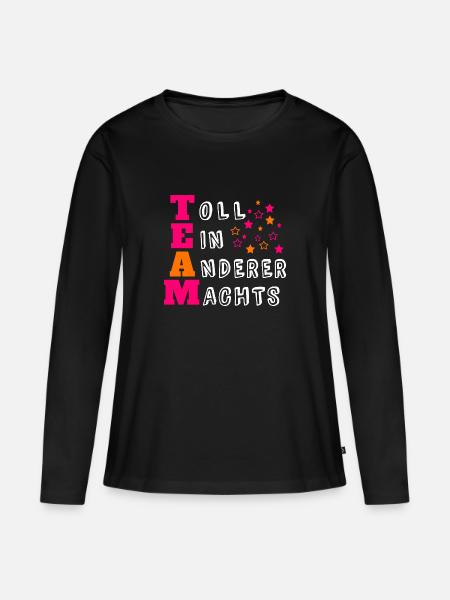 Team - Frauen Premium Bio Langarmshirt - Schwarz