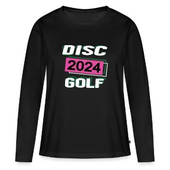 Discgolf 2024 Discgolferin Discgolfspielerin - Frauen Premium Bio Langarmshirt - Schwarz - Vorne - Julia (174cm)