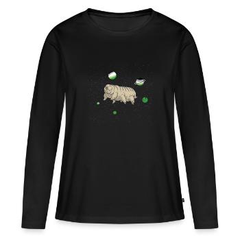 Tardigrade aromatique dans l’espace - T-shirt manches longues Premium bio Femme - noir - Devant - Julia (174cm)