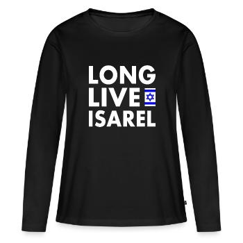 Long live israel - T-shirt manches longues Premium bio Femme - noir - Devant - Julia (174cm)