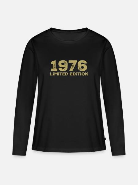 Syntymäpäivälahja Syntynyt 1976 Vintage 1976 - Premium luomulaatuinen naisten pitkähihainen paita - musta