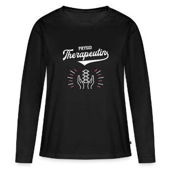 Therapeutin Physiotherapie Physio Osteopathin - Frauen Premium Bio Langarmshirt - Schwarz - Vorne - Julia (174cm)