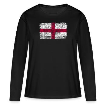 English flag England England flag - Women's Premium Organic Long Sleeve Shirt - black - Front - Julia (174cm)