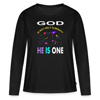 Allah est seulement Dieu est un poison musulman tout-puissant - T-shirt manches longues Premium bio Femme - noir - Devant - Julia (174cm)