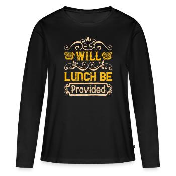 Le déjeuner sera fourni? - T-shirt manches longues Premium bio Femme - noir - Devant - Julia (174cm)