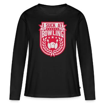 Je suis nul au bowling - T-shirt manches longues Premium bio Femme - noir - Devant - Julia (174cm)