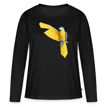 Blue Ara Low Poly - Women's Premium Organic Long Sleeve Shirt - black - Front - Julia (174cm)