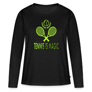 Tennis is magic tennis court tennis game gift - Women's Premium Organic Long Sleeve Shirt - black - Front - Julia (174cm)
