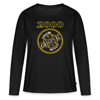Année 2000 né anniversaire fêter son 23e anniversaire - T-shirt manches longues Premium bio Femme - noir - Devant - Julia (174cm)