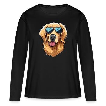 Golden Retriever Dog the Explorer - Women's Premium Organic Long Sleeve Shirt - black - Front - Julia (174cm)