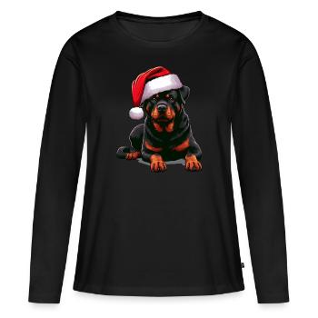 Rottweiler The Santa Claus - Women's Premium Organic Long Sleeve Shirt - black - Front - Julia (174cm)