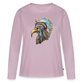 Egypte / Pharaon / Momies / Hiéroglyphes / Sphinx - T-shirt manches longues Premium bio Femme - rose poudré - Devant - Julia (174cm)