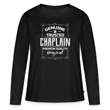 Genuine And Trusted Chaplain Premium Quality - Women's Premium Organic Long Sleeve Shirt - black - Front - Julia (174cm)
