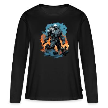 Apocalypse / Apocalypse / Destruction / Anarchie - T-shirt manches longues Premium bio Femme - noir - Devant - Julia (174cm)