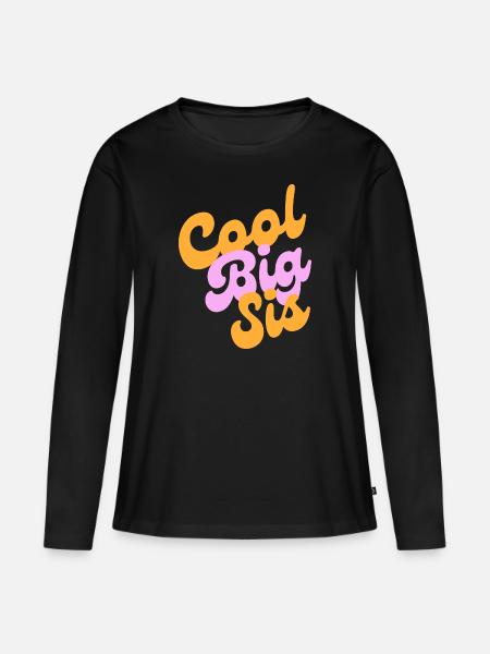 cool big sis - Frauen Premium Bio Langarmshirt - Schwarz