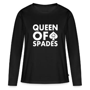 Queen of spades - Women's Premium Organic Long Sleeve Shirt - black - Front - Julia (174cm)