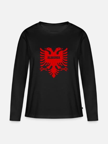 albania Albanian Eagle - Women's Premium Organic Long Sleeve Shirt - black