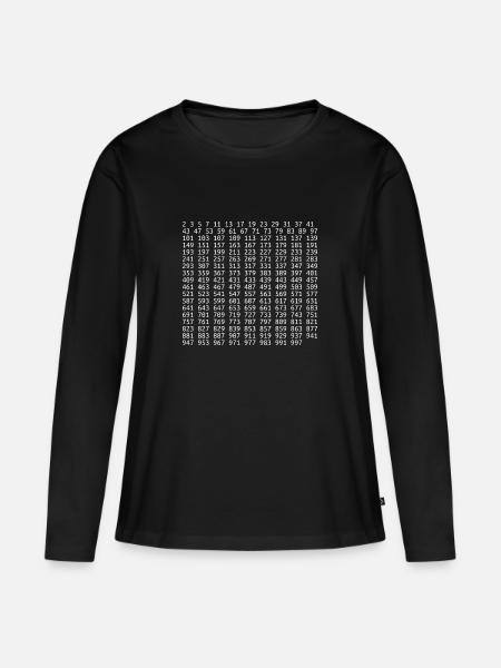 all prime numbers from 1 to 1,000 - Women's Premium Organic Long Sleeve Shirt - black