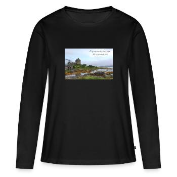 Château Eilean Donan - T-shirt manches longues Premium bio Femme - noir - Devant - Julia (174cm)