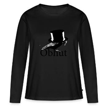 Crow with hat - Women's Premium Organic Long Sleeve Shirt - black - Front - Julia (174cm)