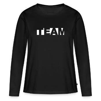 Équipe - T-shirt manches longues Premium bio Femme - noir - Devant - Julia (174cm)