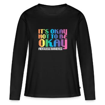 Santé mentale Mentale Gesundheit - T-shirt manches longues Premium bio Femme - noir - Devant - Julia (174cm)