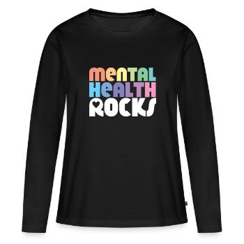 Santé mentale Mentale Gesundheit - T-shirt manches longues Premium bio Femme - noir - Devant - Julia (174cm)