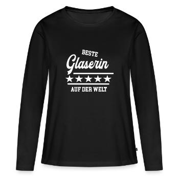 Beste Glaserin Weltbeste Glasbauerin Glaserei - Frauen Premium Bio Langarmshirt - Schwarz - Vorne - Julia (174cm)