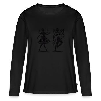 Conception de musique folklorique pour les amateurs de tradition - T-shirt manches longues Premium bio Femme - noir - Devant - Julia (174cm)